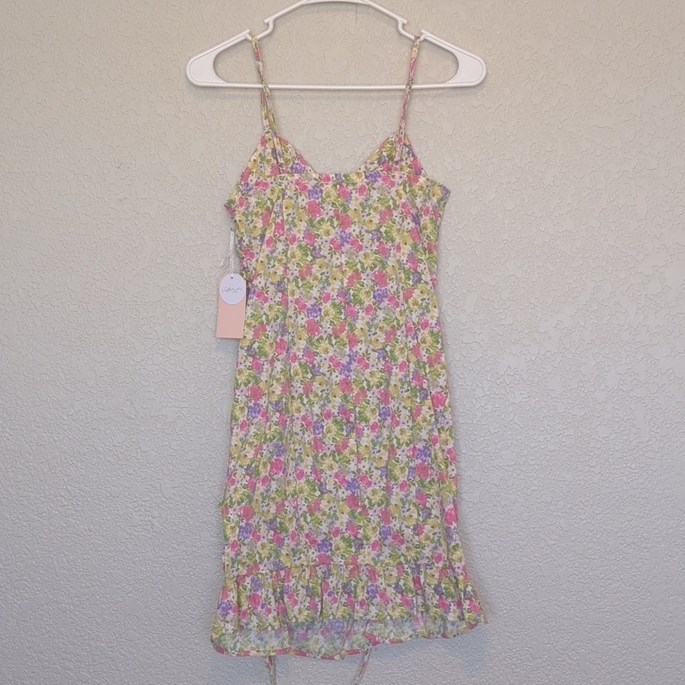 Blashe multicolored floral sleeveless ruched bodycon mini dress - Picture 9 of 9